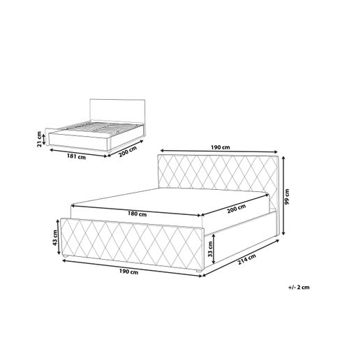 Lit Avec Coffre En Velours Beige 180 X 200 Cm Rochefort