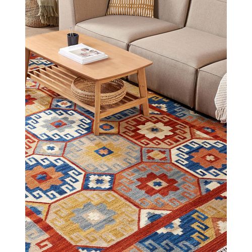 Tapis Kilim En Laine Multicolore 200 X 300 Cm Lusarat