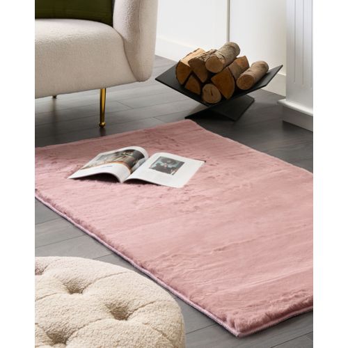 Tapis En Fausse Fourrure De Lapin Rose 80 X 150 Cm Mirpur