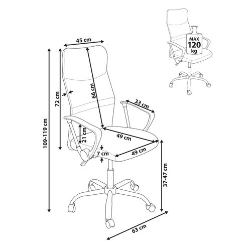 Chaise De Bureau Design Gris