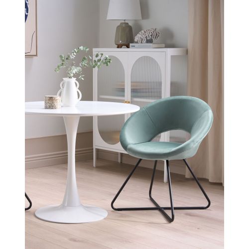 Fauteuil Design En Velours Vert Menthe Rachel