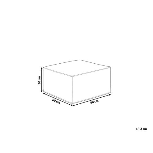 Pouf En Velours Côtelé Beige 50 X 50 X 30 Cm Mukki