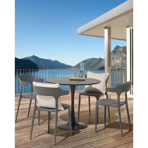 Chaise De Jardin Set De 4 Matière Synthétique Gris Gubbio