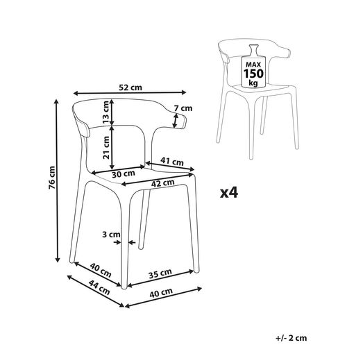 Chaise De Jardin Set De 4 Matière Synthétique Gris Gubbio