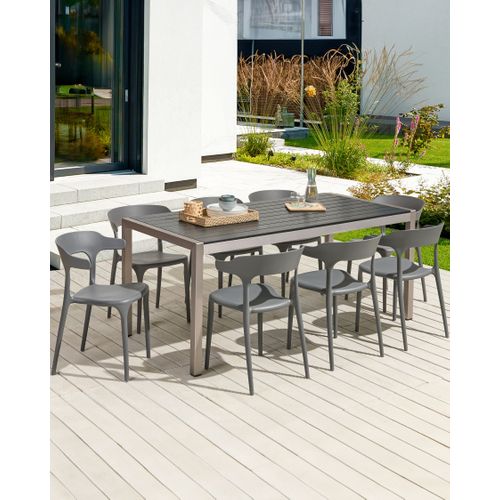 Chaise De Jardin Set De 8 Matière Synthétique Gris Gubbio