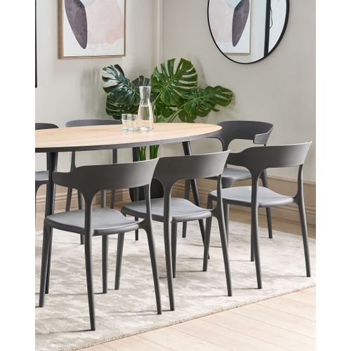 Chaise De Jardin Set De 8 Matière Synthétique Gris Gubbio