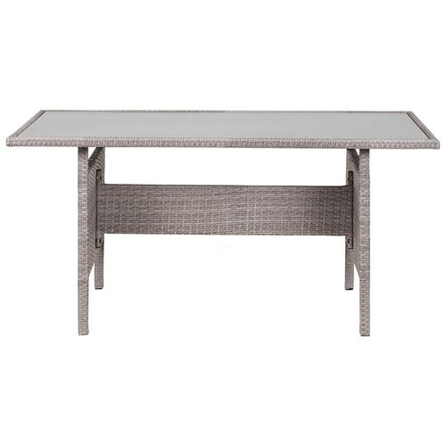 Table De Salle à Manger De Jardin Viterbo 145 Cm 80 Cm Verre Gris Clair