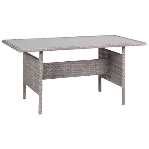 Table De Salle à Manger De Jardin Viterbo 145 Cm 80 Cm Verre Gris Clair