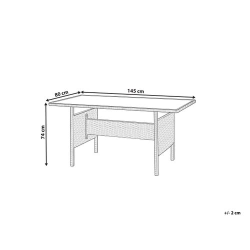 Table De Salle à Manger De Jardin Viterbo 145 Cm 80 Cm Verre Gris Clair