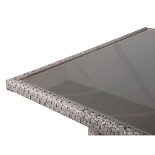 Table De Salle à Manger De Jardin Viterbo 145 Cm 80 Cm Verre Gris Clair