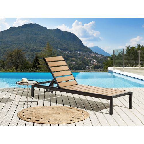 Chaise Longue Métal Bois Clair/noir Nardo