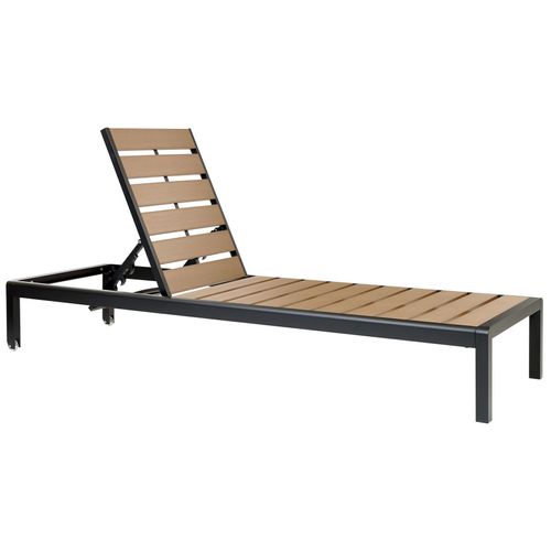 Chaise Longue Métal Bois Clair/noir Nardo