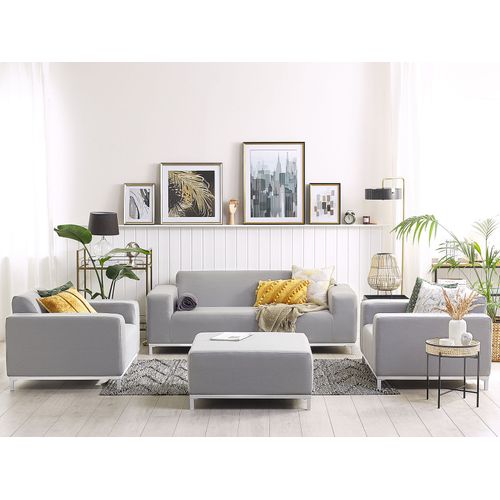 Set De Salon Polyester Gris Clair Rovigo