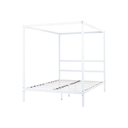 Lit à Baldaquin Métal Lestards 140 X 200 Cm Blanc