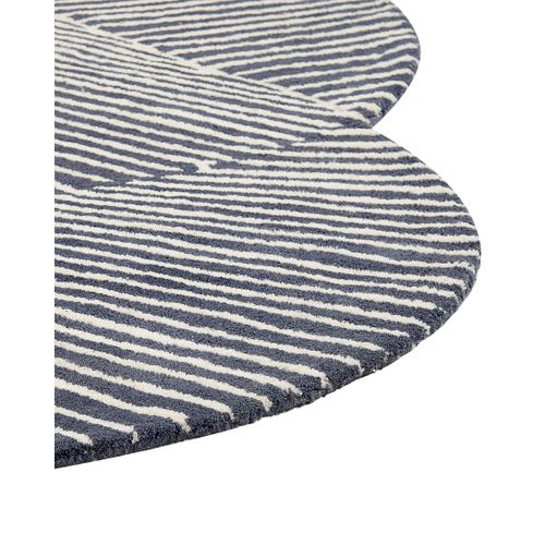 Tapis Ovale En Laine 140 X 200 Cm Blanc Et Gris Graphite Zabol