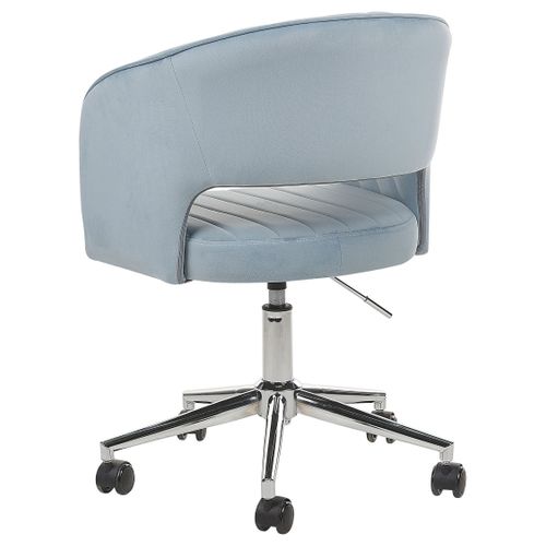 Chaise De Bureau Velours Bleu Clair Katonah