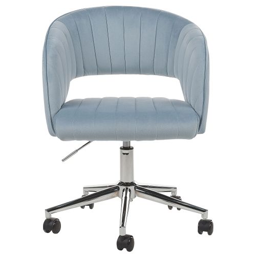 Chaise De Bureau Velours Bleu Clair Katonah