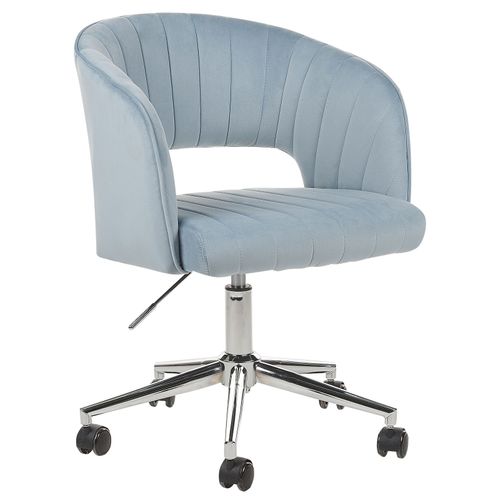 Chaise De Bureau Velours Bleu Clair Katonah