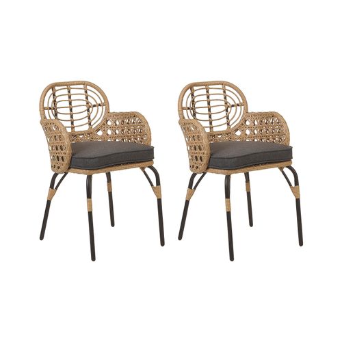 Chaise De Jardin Set De 2 Naturel Pratello