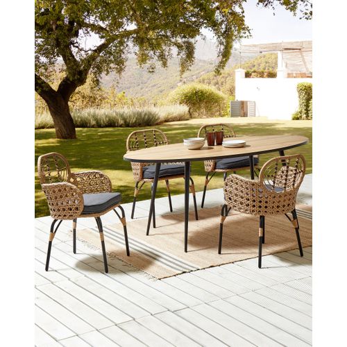 Chaise De Jardin Set De 4 Naturel Pratello