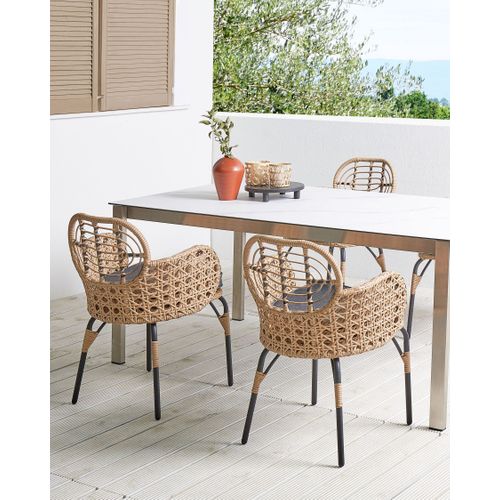Chaise De Jardin Set De 4 Naturel Pratello