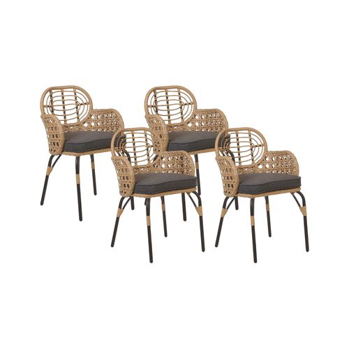 Chaise De Jardin Set De 4 Naturel Pratello