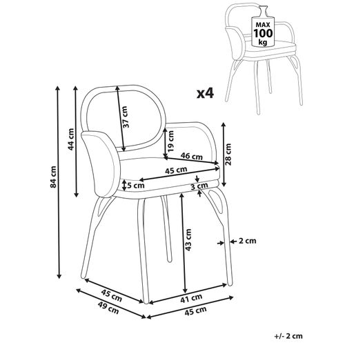 Chaise De Jardin Set De 4 Naturel Pratello