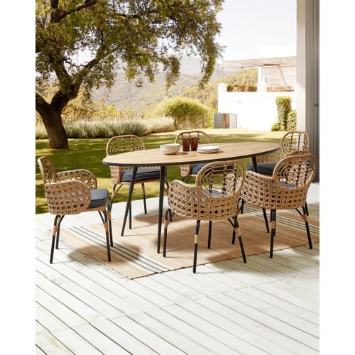 Chaise De Jardin Set De 6 Naturel Pratello