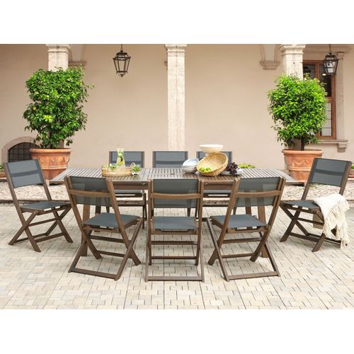 Set De Salle à Manger Bois Solide Bois Foncé Cesana