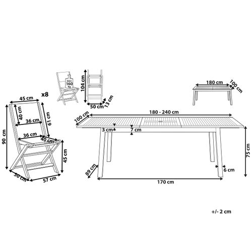 Set De Salle à Manger Bois Solide Bois Foncé Cesana
