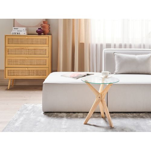 Lot De 2 Tables Basses à Plateau De Verre Et Bois Clair Valley