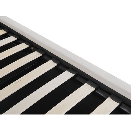 Lit Ottoman Velours Bajonna 160 X 200 Cm Blanc Cassé