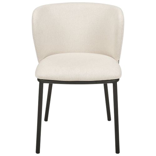 Chaise De Salle à Manger Set De 2 Tissu Blanc Cassé Mina