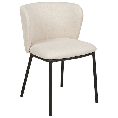 Chaise De Salle à Manger Set De 2 Tissu Blanc Cassé Mina