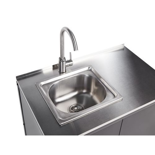 Meuble De Cuisine D'extérieur Avec Évier Vilama Métal Noir