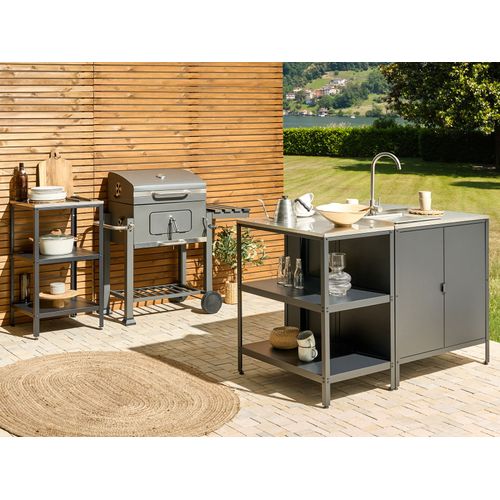 Ilot De Cuisine Extérieure Vilama Métal Noir