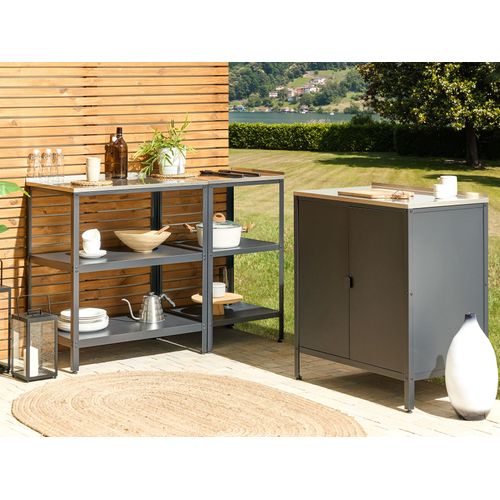 Ilot De Cuisine Extérieure Vilama Métal Noir