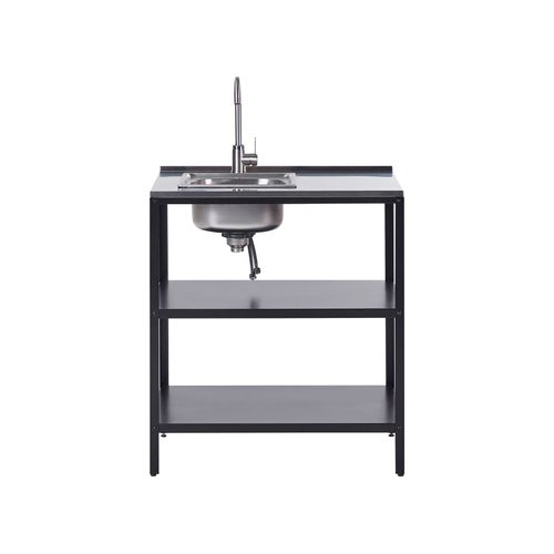 Cuisine D'extérieur 2 Pièces Avec Évier Vilama Métal Noir