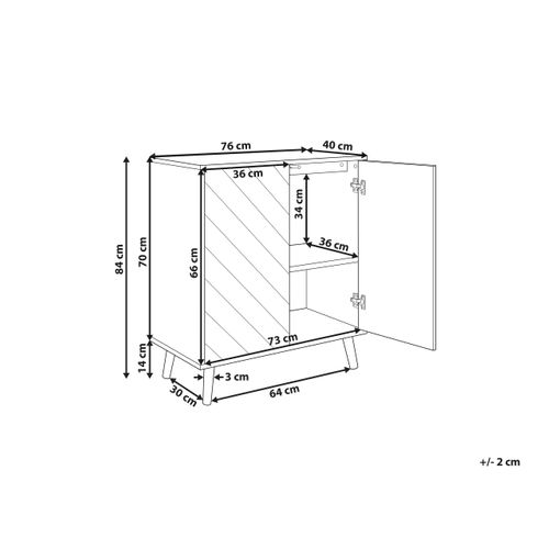Commode à 2 Portes Effet Bois Clair Et Noir Bristow