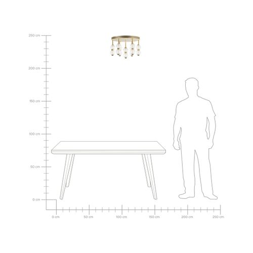 Plafonnier Yowaka Métal Doré