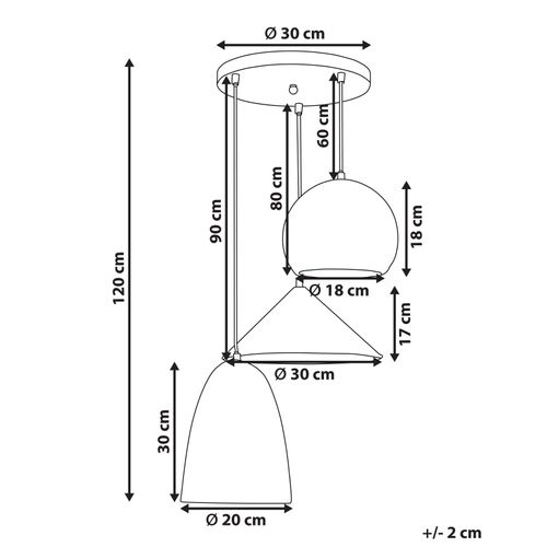 Lustre à 3 Lumières Multicolore Endrick