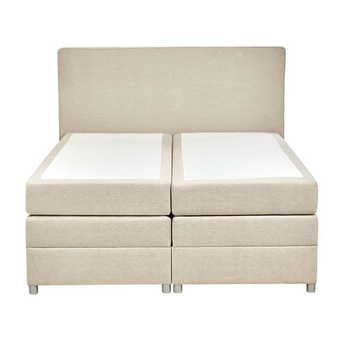 Lit Boxspring En Tissu 160 X 200 Cm Beige Minister
