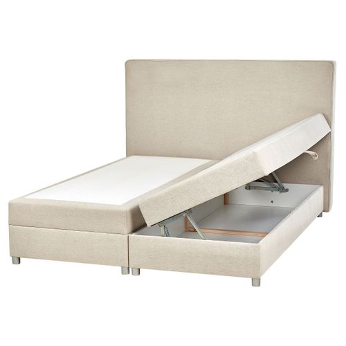 Lit Boxspring En Tissu 160 X 200 Cm Beige Minister