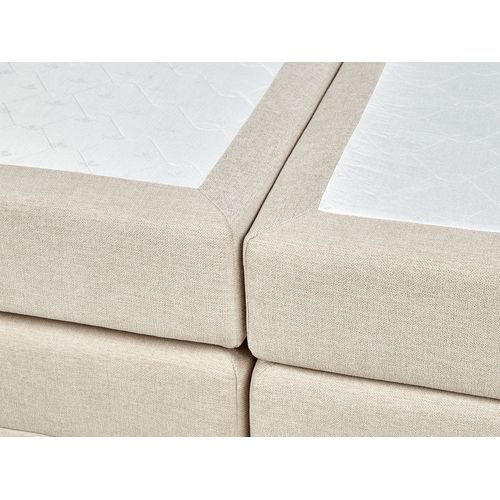 Lit Boxspring En Tissu 180 X 200 Cm Beige Minister