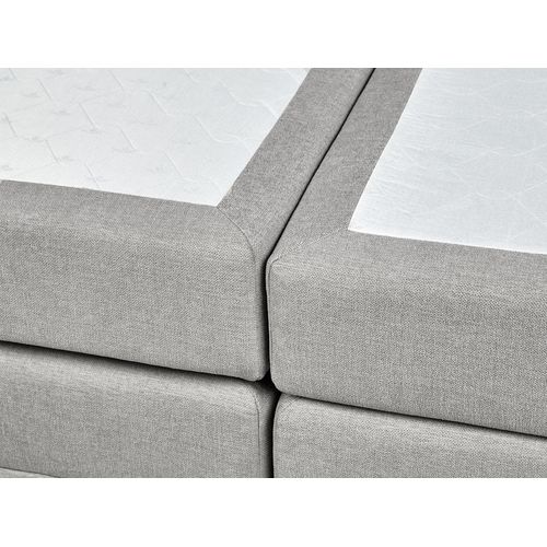 Lit Boxspring En Tissu 160 X 200 Cm Gris Clair Minister