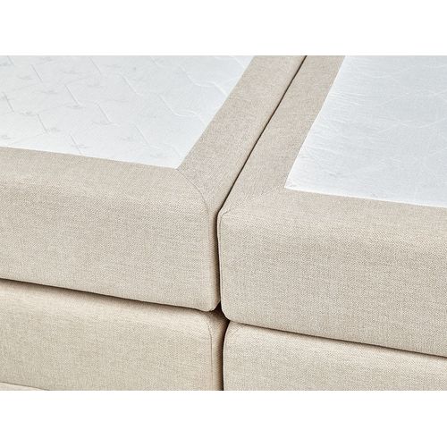 Lit Boxspring En Tissu 160 X 200 Cm Beige Aristocrat