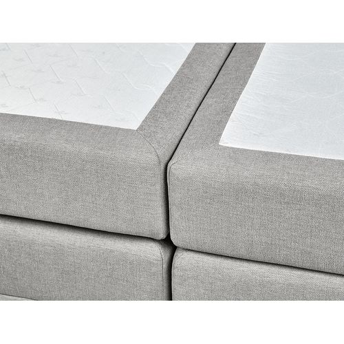 Lit Boxspring En Tissu 160 X 200 Cm Gris Clair Aristocrat
