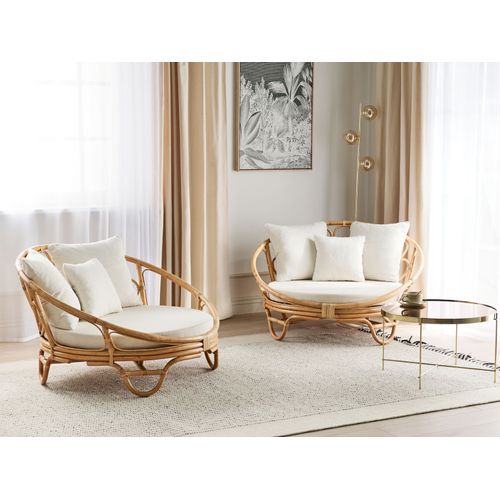 Set De 2 Chaise Longue De Jardin Rotin Naturel Rossano