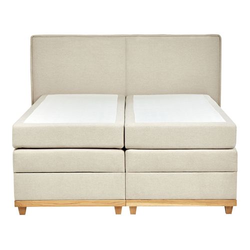 Lit Boxspring En Tissu 160 X 200 Cm Beige Dynasty