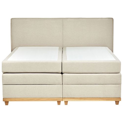 Lit Boxspring En Tissu 180 X 200 Cm Beige Dynasty